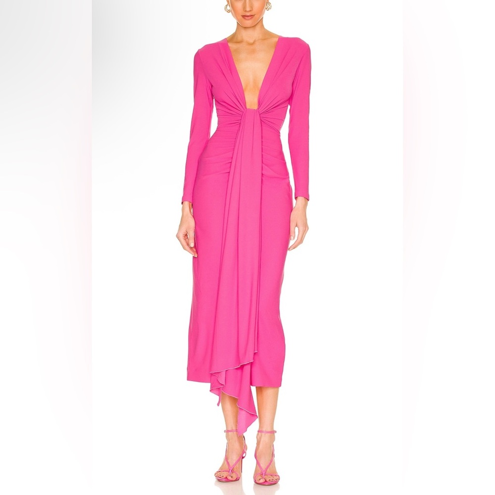 Solace London Pink Asymmetrical Bodycon Dress